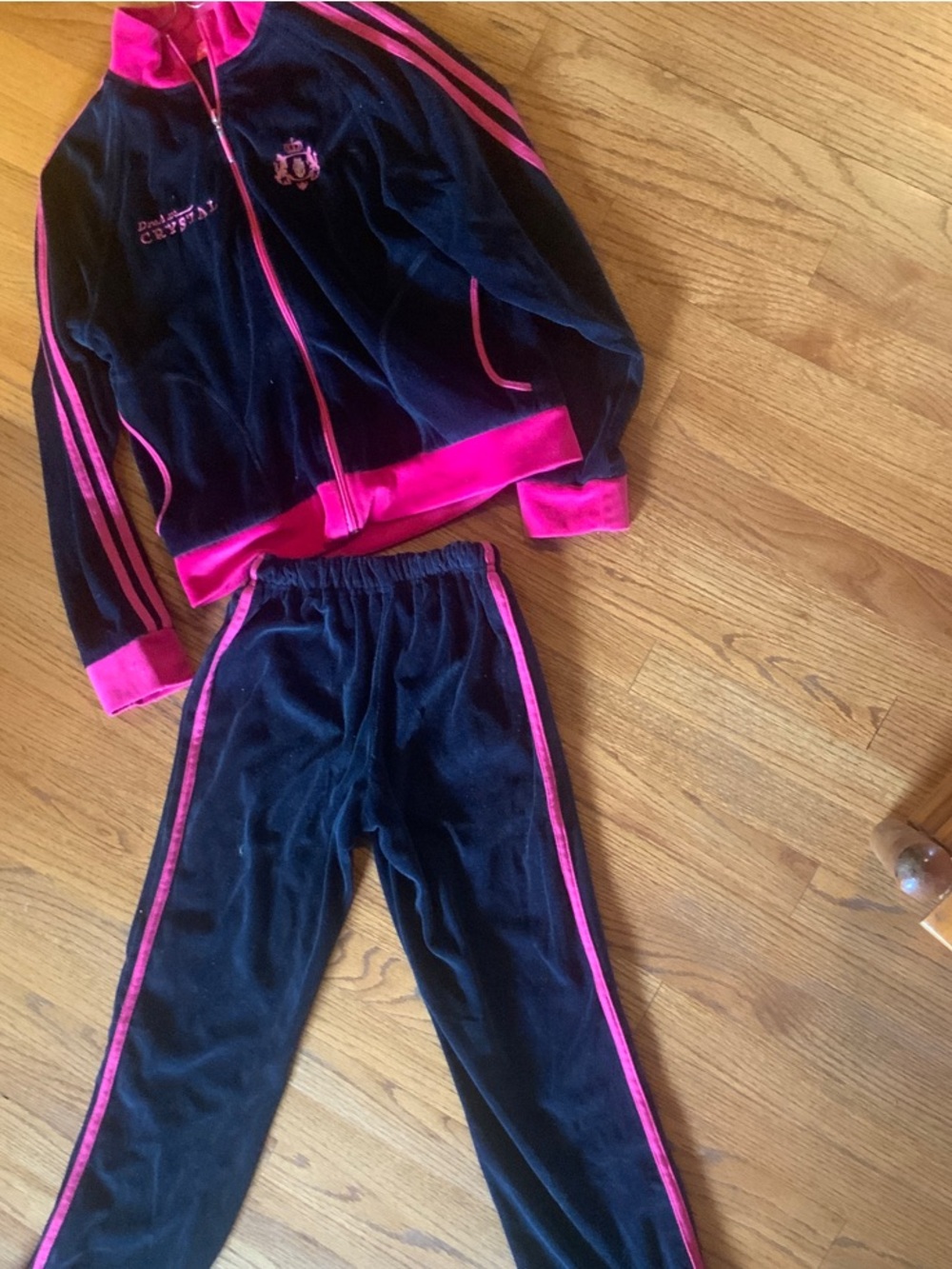 Retro Velour Tracksuit Jacket & Pants x-small